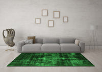 Machine Washable Oriental Green Industrial Rug, wshurb2901grn