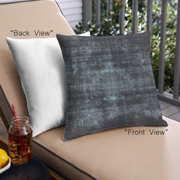 Front View of Mid-Century Modern Urban Square Marble Blue Throw Pillow, 18 inch by 18 inch, pwurb2901