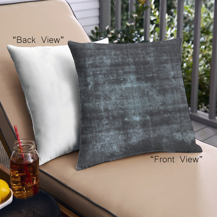 Front View of Mid-Century Modern Urban Square Marble Blue Throw Pillow, 18 inch by 18 inch, pwurb2901