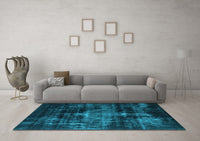 Machine Washable Oriental Light Blue Industrial Rug, wshurb2901lblu