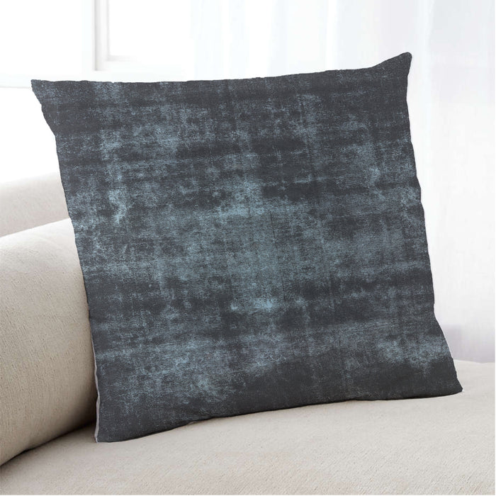 Lifestyle Image of Mid-Century Modern Urban Square Marble Blue Throw Pillow, 18 inch by 18 inch, pwurb2901