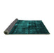 Sideview of Oriental Turquoise Industrial Rug, urb2901turq