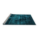 Sideview of Machine Washable Oriental Light Blue Industrial Rug, wshurb2901lblu