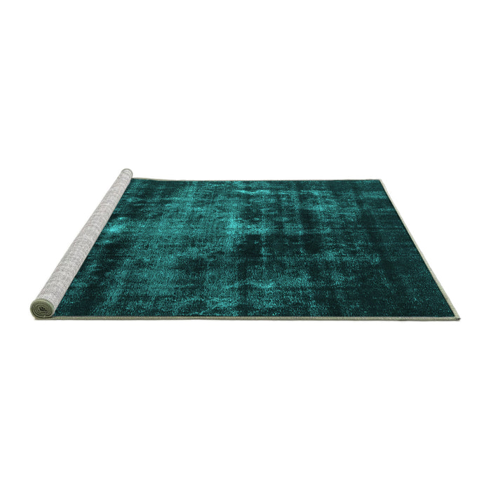 Sideview of Machine Washable Oriental Turquoise Industrial Area Rugs, wshurb2901turq
