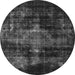 Round Oriental Gray Industrial Rug, urb2901gry