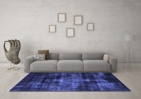 Machine Washable Oriental Blue Industrial Rug, wshurb2901blu