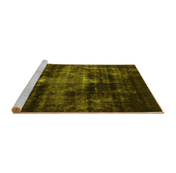 Sideview of Machine Washable Oriental Yellow Industrial Rug, wshurb2901yw