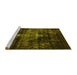 Sideview of Machine Washable Oriental Yellow Industrial Rug, wshurb2901yw