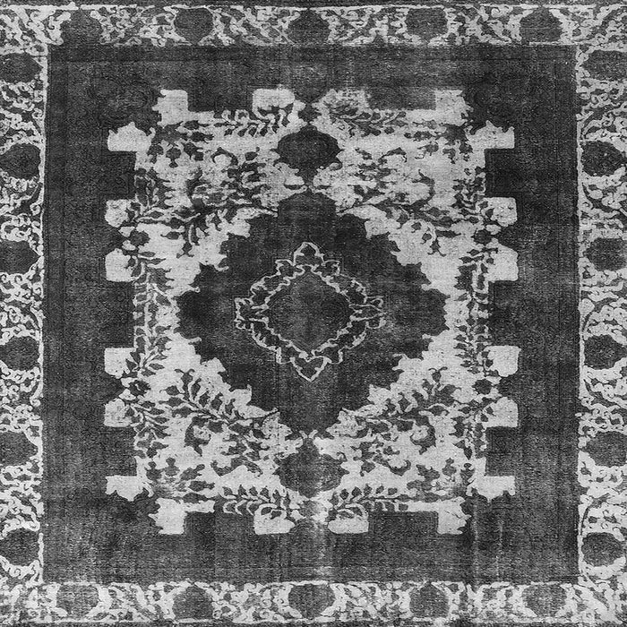 Square Machine Washable Oriental Gray Industrial Rug, wshurb2902gry