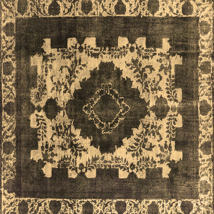 Square Machine Washable Oriental Brown Industrial Rug, wshurb2902brn