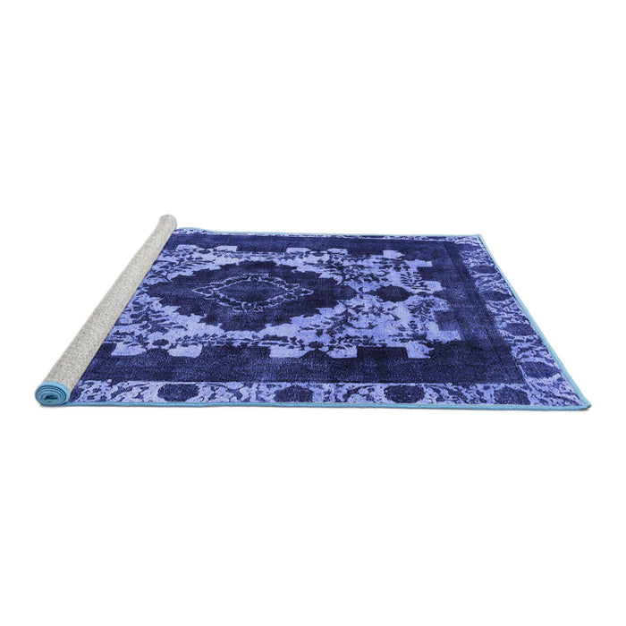 Sideview of Machine Washable Oriental Blue Industrial Rug, wshurb2902blu