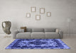 Machine Washable Oriental Blue Industrial Rug in a Living Room, wshurb2902blu