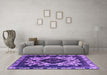 Machine Washable Oriental Purple Industrial Area Rugs in a Living Room, wshurb2902pur