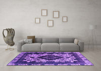 Machine Washable Oriental Purple Industrial Rug, wshurb2902pur