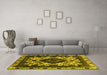 Machine Washable Oriental Yellow Industrial Rug in a Living Room, wshurb2902yw