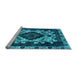 Sideview of Machine Washable Oriental Light Blue Industrial Rug, wshurb2902lblu