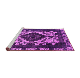 Sideview of Machine Washable Oriental Pink Industrial Rug, wshurb2902pnk