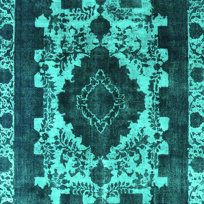 Machine Washable Oriental Turquoise Industrial Area Rugs, wshurb2902turq