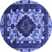 Round Oriental Blue Industrial Rug, urb2902blu