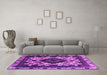 Machine Washable Oriental Pink Industrial Rug in a Living Room, wshurb2902pnk