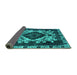 Sideview of Oriental Turquoise Industrial Rug, urb2902turq