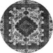 Round Oriental Gray Industrial Rug, urb2902gry