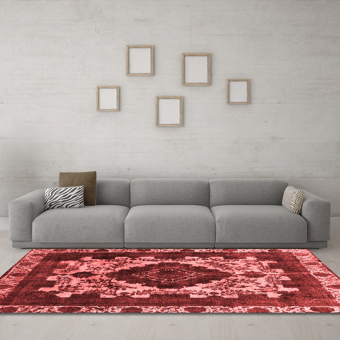 Industrial Red Washable Rugs
