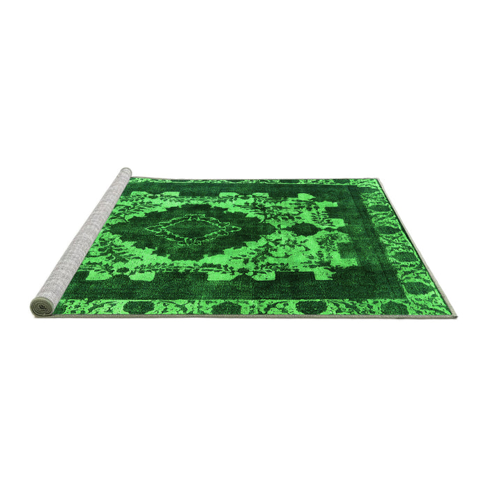 Sideview of Machine Washable Oriental Green Industrial Area Rugs, wshurb2902grn