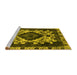 Sideview of Machine Washable Oriental Yellow Industrial Rug, wshurb2902yw