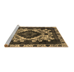 Sideview of Machine Washable Oriental Brown Industrial Rug, wshurb2902brn