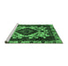 Sideview of Machine Washable Oriental Emerald Green Industrial Area Rugs, wshurb2902emgrn