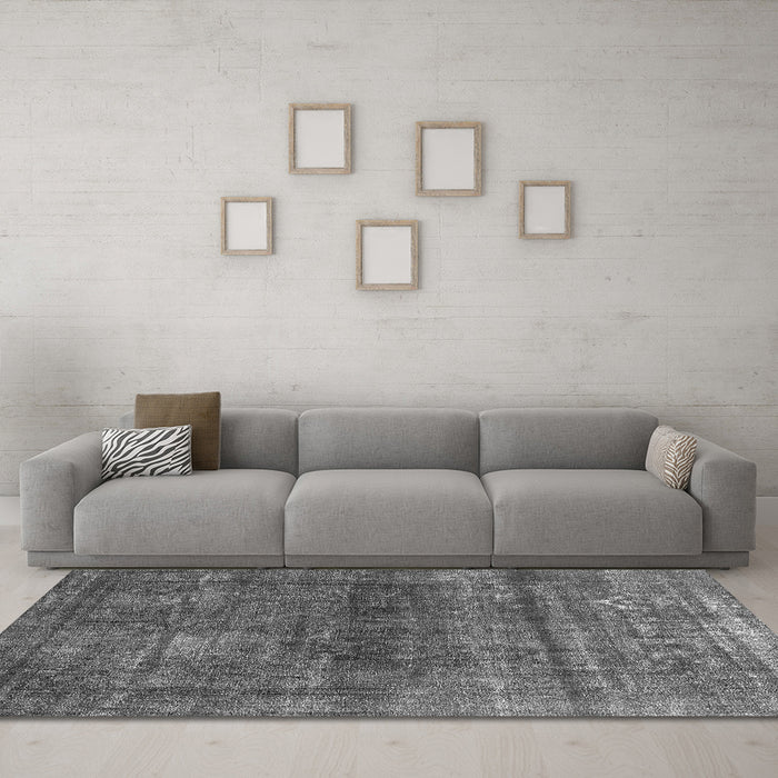 Machine Washable Persian Gray Bohemian Rug in a Living Room,, wshurb2903gry