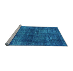 Sideview of Machine Washable Persian Light Blue Bohemian Rug, wshurb2903lblu