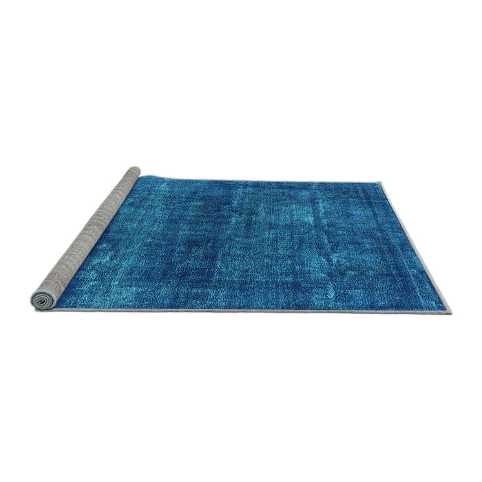 Sideview of Machine Washable Persian Light Blue Bohemian Rug, wshurb2903lblu
