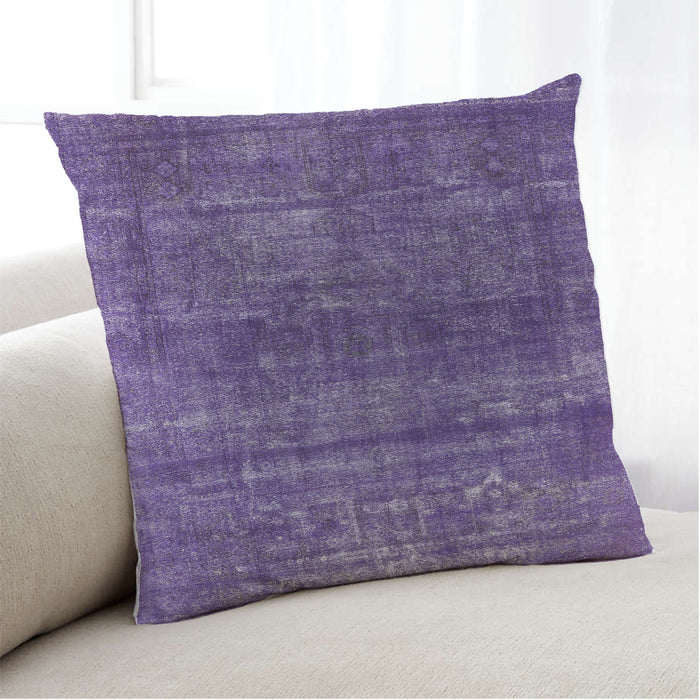 Lifestyle Image of Mid-Century Modern Urban Square Bright Grape Purple Throw Pillow, 18 inch by 18 inch, pwurb2903