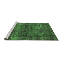 Sideview of Machine Washable Persian Green Bohemian Area Rugs, wshurb2903grn