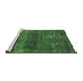 Sideview of Machine Washable Persian Green Bohemian Area Rugs, wshurb2903grn