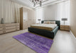 Machine Washable Industrial Modern Bright Grape Purple Rug in a Bedroom, wshurb2903