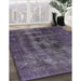 Mid-Century Modern Plum Purple Oriental Rug in Family Room, urb2904