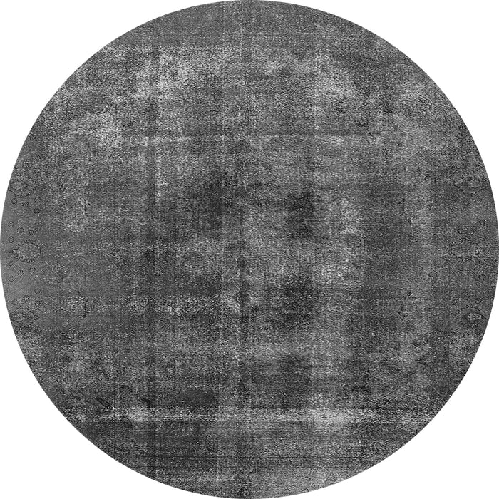 Round Oriental Gray Industrial Rug, urb2904gry