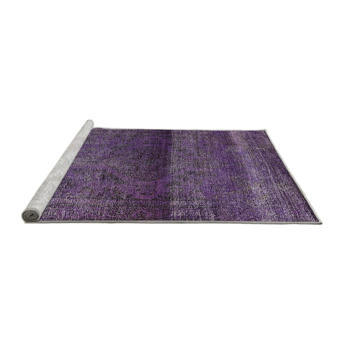 Sideview of Machine Washable Industrial Modern Purple Rug, wshurb2905