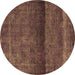 Round Persian Brown Bohemian Rug, urb2905brn