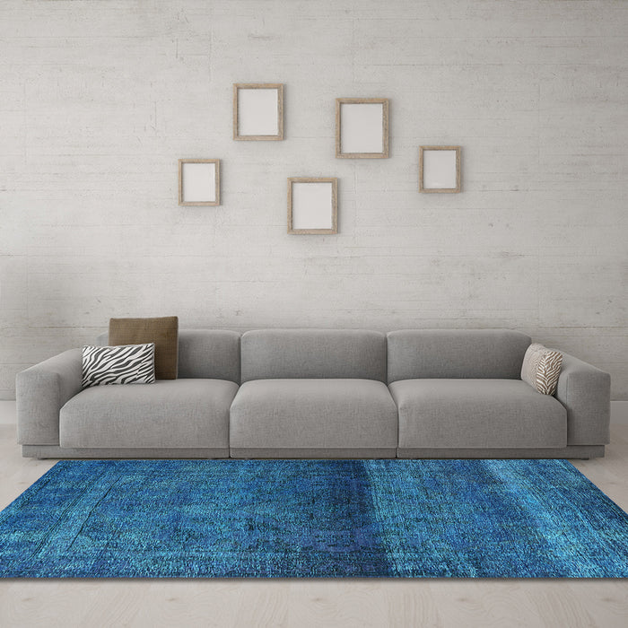 Machine Washable Persian Light Blue Bohemian Rug in a Living Room, wshurb2905lblu