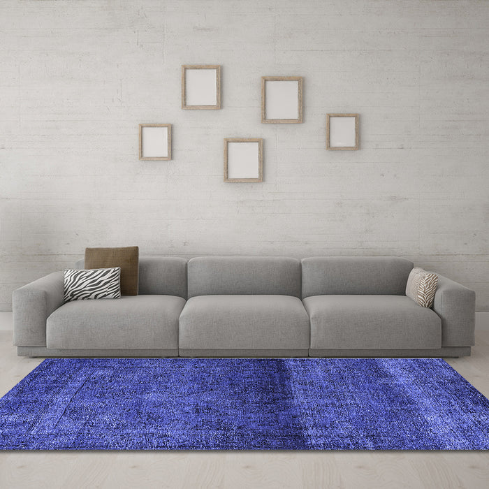 Machine Washable Persian Blue Bohemian Rug in a Living Room, wshurb2905blu
