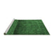 Sideview of Machine Washable Persian Emerald Green Bohemian Area Rugs, wshurb2905emgrn