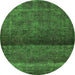 Round Persian Green Bohemian Rug, urb2905grn