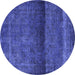 Round Persian Blue Bohemian Rug, urb2905blu