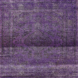 Square Mid-Century Modern Purple Persian Rug, urb2905