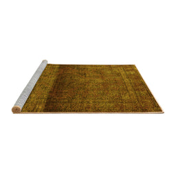 Sideview of Machine Washable Persian Yellow Bohemian Rug, wshurb2905yw