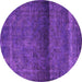 Round Persian Purple Bohemian Rug, urb2905pur